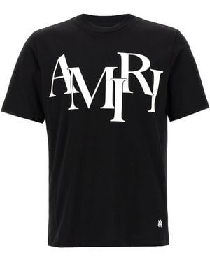 Amiri ' Gespreid Logo' T -shirt - Zwart