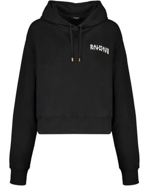 Balmain Logo Hoodie - Black