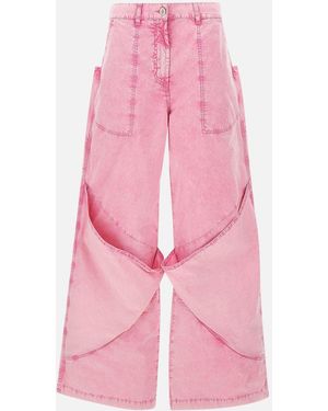 The Attico Los pantalones de bolsas de algodón de algodón rosa de Attico