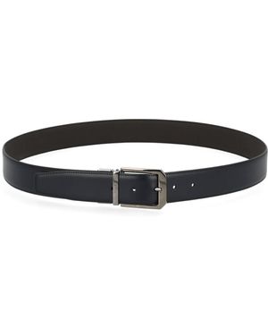 ZEGNA Omkeerbare Lederen Riem - Zwart