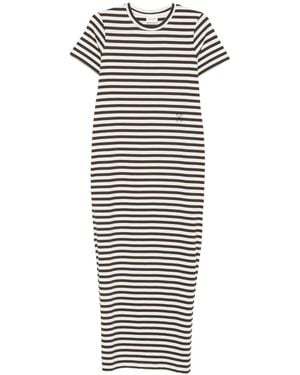 Closed Vestido A Rayas Con Logo Estampado - Blanco