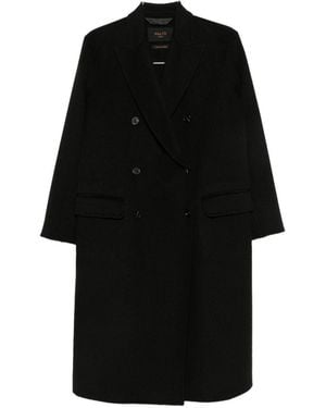 Paltò Arianna Wool Double Breasted Coat - Black