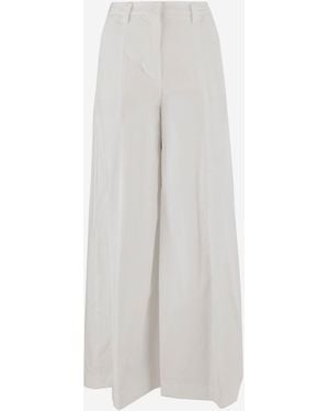 THE LATEST De Nieuwste Stretch Cotton Palazzo Broek - Wit