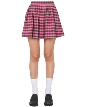 KENZO Checks Mini Skirt - Red