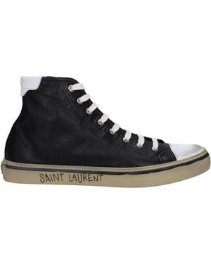 Saint Laurent Sneakers Malibu Männer Leder schwarz