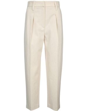 Brunello Cucinelli Pantlone Con Pinces - White