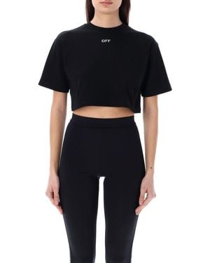 Off-White c/o Virgil Abloh Cropped T-Shirt With Logo - Black