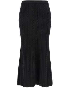 Alessandra Rich Langer Wollrock - Schwarz