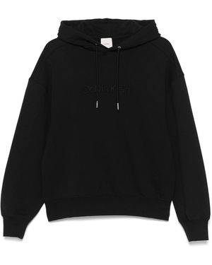 Calvin Klein Felpa Con Cappuccio E Logo - Black