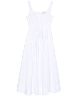 Sportmax Maxikleid Mit Eckigem Ausschnitt - Weiß