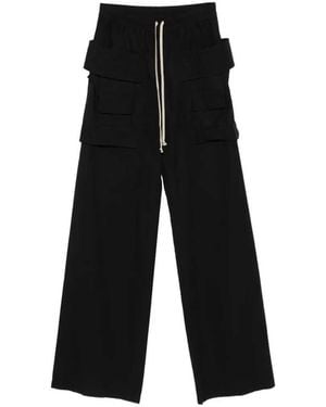 Rick Owens Cotton Drawstring Trousers - Black