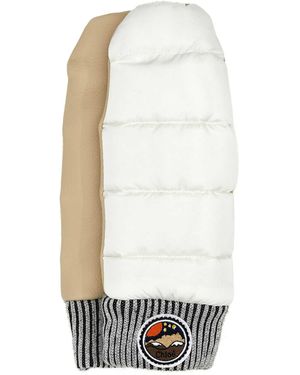 Chloé Two-Tone Nylon And Leather Gloves - White