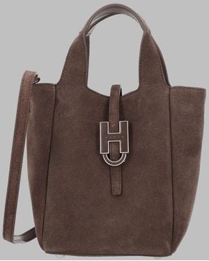 Hogan Mini Shopping Bag Leather Handbags - Brown