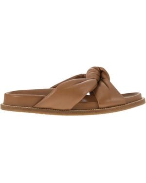 Fabiana Filippi Slipper Con Fussbett E Nodo - Marrone