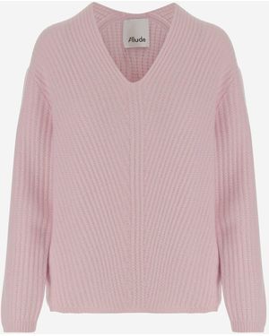 Allude Verwijzende Geribbelde Kasjmere -pullover - Roze