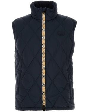 Burberry Nylon Vest With Dark Utility Finish - Blue