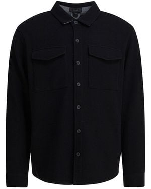 Vince Cotton Overshirt Jacket - Blue
