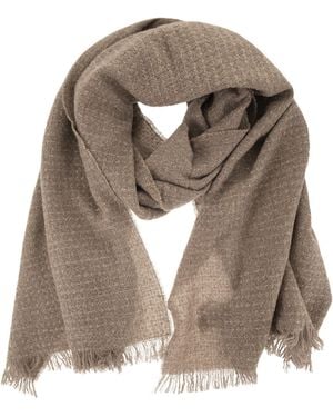 Fabiana Filippi Virgin Wool And Cashmere Scarf With Luminous Yarns - Natural