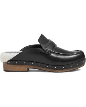 Brunello Cucinelli Leather Clogs Mules - Black