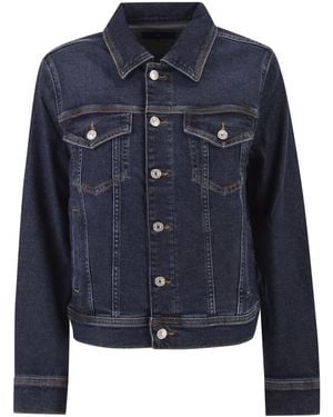 7 For All Mankind Stretch Denim Jacket With Button Fastening - Blue