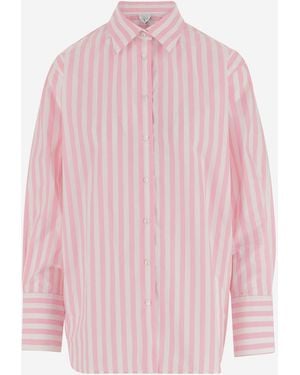 Aspesi Baumwollhemd mit gestreiftem Muster - Pink