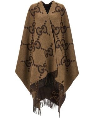 Gucci Wendbarer Cape "Jumbo Gg" - Braun