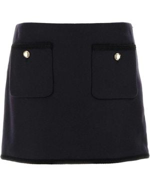 Miu Miu Midnight Wool Mini Skirt - Black