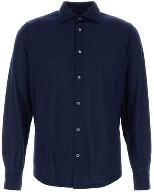 Fedeli Wool Shirt - Blue