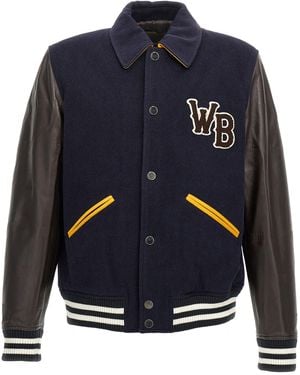 Wales Bonner Prince Varsity' Bomber Jacket - Blue