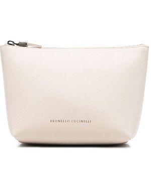 Brunello Cucinelli Leren Buidel - Naturel