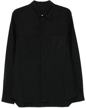 Rick Owens Classic Collar Shirt With Dual Front Pockets - Schwarz