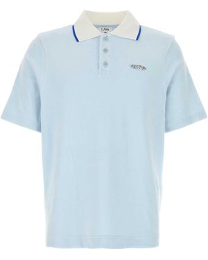 CASABLANCA Pastel Velvet Polo Shirt - Blue