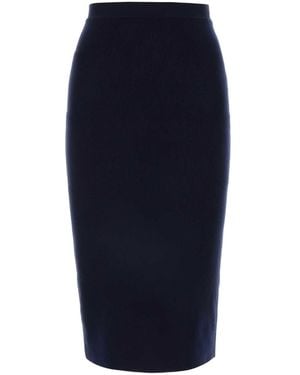 Bottega Veneta Midnight Cashmere Blend Skirt - Blue