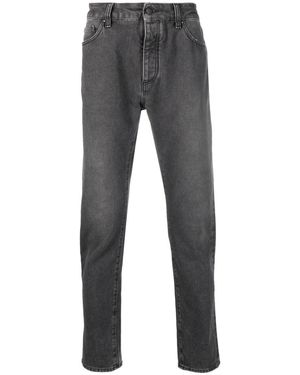 Palm Angels Straight-Leg-Jeans Mit Logo-Print - Grau