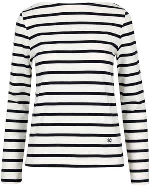 Semicouture Pullover Weiß+Marineblau