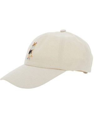 Maison Kitsuné Dressed Fox Baseballkappe - Weiß