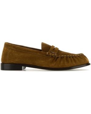Saint Laurent Suede Le Loafer Loafers - Natural