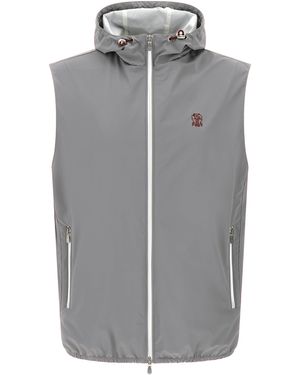 Brunello Cucinelli Water-Repellent Vest With Adjustable Hood - Grau