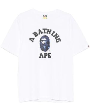 A Bathing Ape Colour Camo University Tee M - White