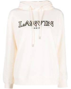 Lanvin Logo Cotton Hoodie - Natural