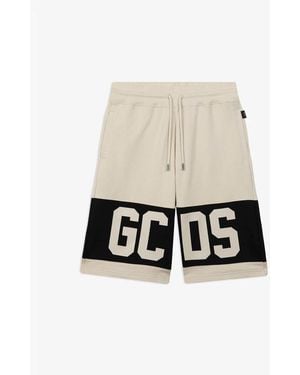 Gcds Shorts Sportivi Con Logo-Uomo - Bianco
