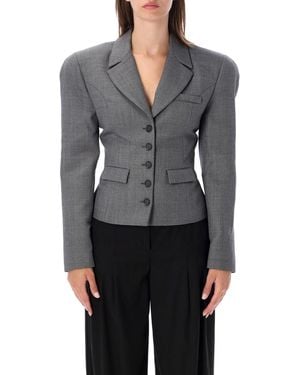 Magda Butrym Fitted Wool Blazer - Grey