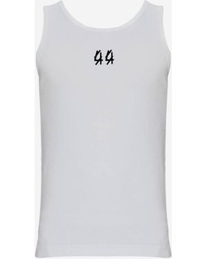 44 Label Group Stretch Cotton Ribbed Tank Top - White