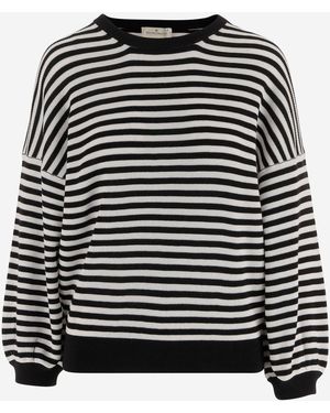 Bruno Manetti Cotton Striped Knit - Black