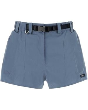 Prada Cerulean Canvas Shorts - Blue