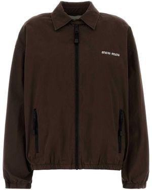 Miu Miu Gabardine Jacket - Brown