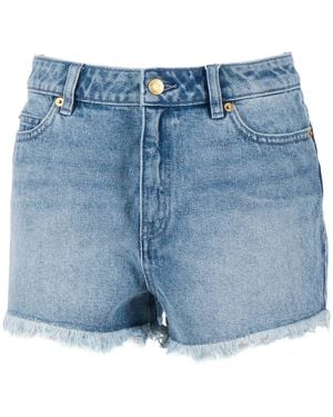 Michael Kors Gingham Flat Frnt Short - Blue