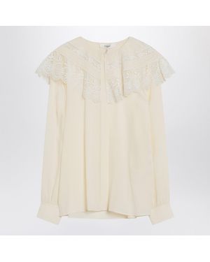 Chloé Ivory Crêpe Shirt - Natural