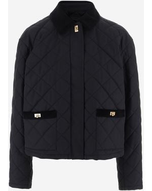 Ferragamo Veste matelassée en coton mélangé - Noir