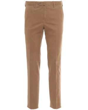 PT01 Slim, Flat Front, Diagonal Pockets And - Natural
